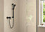 Kit de douche sans robinetterie avec pommeau + douchette 2 jets + barre réglable, noir, Hansgrohe Vernis Blend