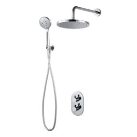 Kit de douche thermostatique à encastrer chrome GoodHome Cavally