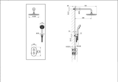 Kit de douche thermostatique à encastrer chrome GoodHome Cavally