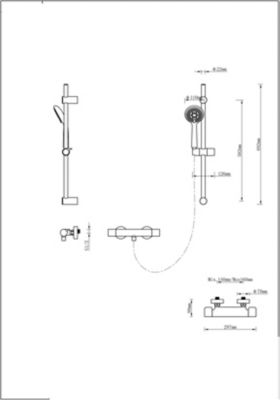 Kit de douche thermostatique chrome GoodHome Cavally