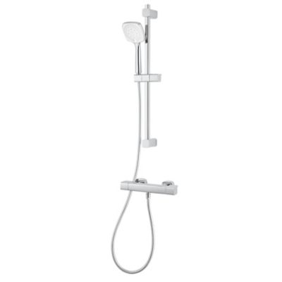 Kit de douche thermostatique chrome GoodHome Teesta