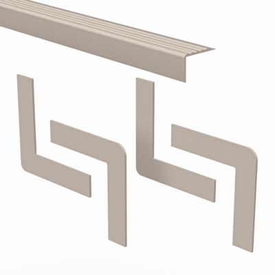 Kit de finition d'escalier PVC QUEST 40x40 mm - 5 éléments de 150 cm, escalier fermé des deux côtés, beige