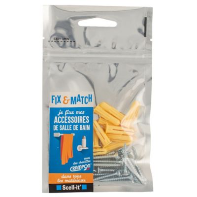 Kit de fixation accessoires de salle de bain Scell-It "Je fixe"