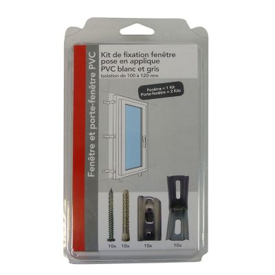 Kit de fixation pour pose en applique de fenêtre et porte fenêtre 100-120 mm