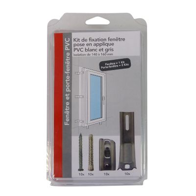 Kit de fixation pour pose en applique de fenêtre et porte fenêtre 140-160 mm