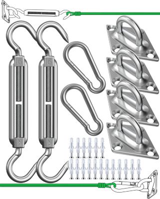 Kit de fixation pour voile d'ombrage, adapté aux voiles d'ombrage triangulaires, rectangulaires et résistantes à la rouille