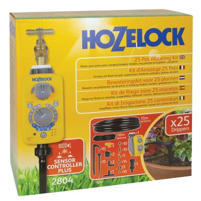 Kit de micro-irrigation Hozelock pour 25 pots + programmateur Sensor plus