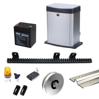 Kit de motorisation SLID'UP MC300 avec rails et galets pour portail coulissant 300 kg
