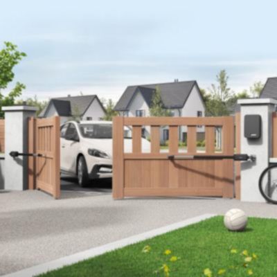 Kit de motorisation télescopique à vérins pour portail à battants Styrka 310 Avidsen noir