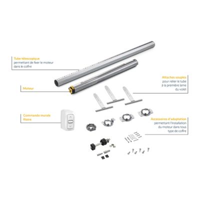 Kit de motorisation volet roulant fenêtre MS 1700 – Filaire - Somfy - Kit universel et tout-en-un - Compatible tous coffres