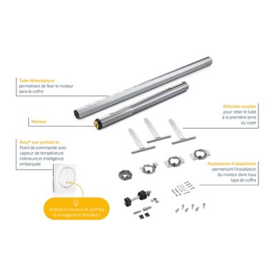 Kit de motorisation volet roulant fenêtre RMS 1700 – Radio io-homecontrol® - Somfy - Kit tout-en-un - Gagnez en confort - Compatible tous coffres