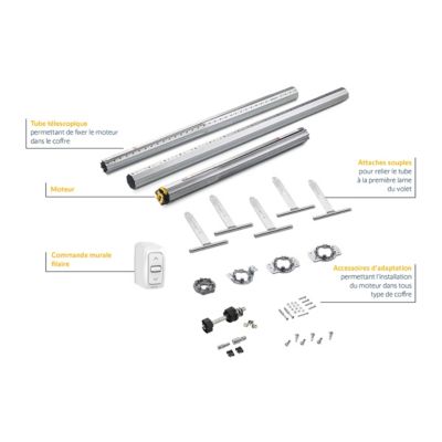 Kit de motorisation volet roulant porte-fenêtre MS 2600 – Filaire - Somfy - Kit universel - Compatible tous coffres