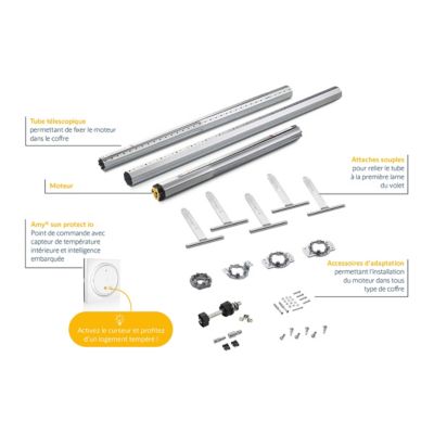 Kit de motorisation volet roulant porte-fenêtre RMS 2600 – Radio io-homecontrol® - Somfy - Kit universel - Compatible tous coffres