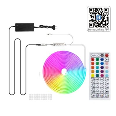 Kit de Néon flexible LED RGB 5m, DC 12V, APP/Télécommande, Plusieurs modes, IP65 étanche