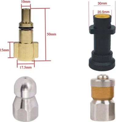Kit Nettoyage Canalisations 10 M – Tuyau Haute Pression 3000 PSI – Compatible Kärcher K2 à K7, Bosch