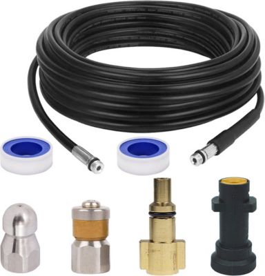 Kit de nettoyage de canalisations  Tuyau dégout pour nettoyeurs haute pression Kärcher K2 K3 K4 K5 K6 K7 et Lavor  15M
