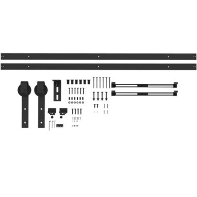 Kit de porte coulissante système galandage pour porte ép. 40-55 mm longueur rail 2,44 m charge max. 90 Kg acier au carbone noir