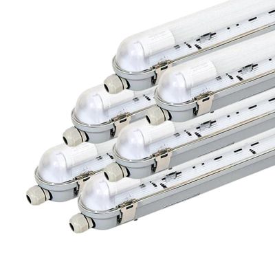 Kit de Réglette LED IP65 + Tube Néon LED 120cm T8 18W (Pack de 6) - Blanc Chaud 2300K - 3500K - SILAMP