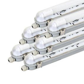 Kit de Réglette LED IP65 + Tube Néon LED 120cm T8 18W (Pack de 6) - Blanc Chaud 2300K - 3500K - SILAMP