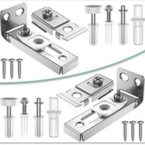 Kit de réparation de quincaillerie pour portes pliantes, 2 ensembles - Comprend des supports supérieurs et inférieurs, des pivots