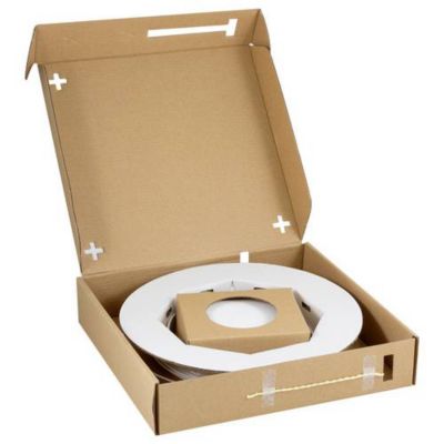 Kit de raccordement FTTH FB4LC20 - câble fibre optique 20 m blanc, boîtier mural/rail chapeau
