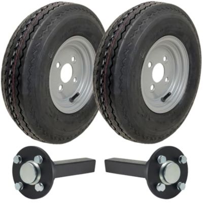 Kit de remorque 4,80/4,00 x 8, roues à 6 plis, P811, entraxe de 4/100 mm, moyeu et demi-essieux, 690 kg