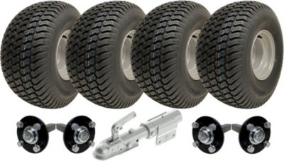 Kit de remorque pour quad à double essieu 20x10.00-8, 4 roues, essieux et attelage pivotant, 1 800 kg