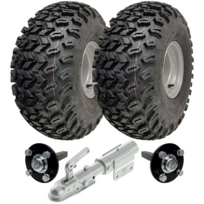 Kit de remorque pour quad utilitaire 22x11.00-8 P334 : roues, essieux et attelage pivotant, 900 kg