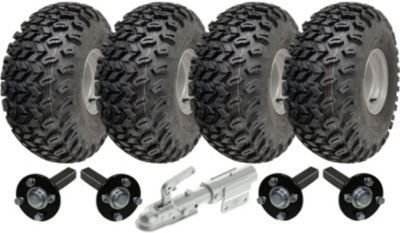 Kit de remorque pour quad utilitaire à double essieu 22x11.00-8 : roues, essieux et attelage pivotant