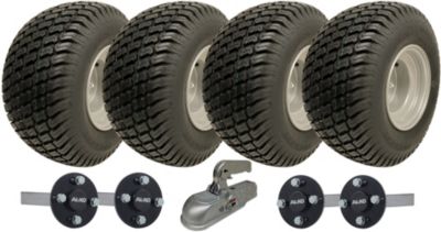 Kit de remorque pour VTT à double essieu avec roues 18x8,50-8, moyeux et demi-essieux AKLO + attelage 1 500 kg