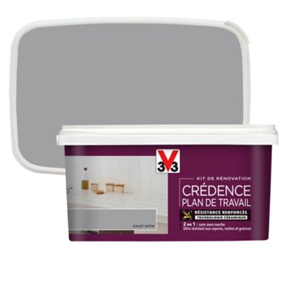 Kit de rénovation crédence plan de travail V33 galet satin 1L