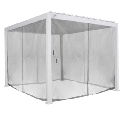 Kit de rideaux moustiquaire avec rail pour pergola Evora 3.6 x3.6 M Gris