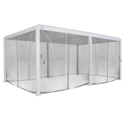 Kit de rideaux moustiquaire avec rail pour pergola Evora 6 x3.6 M Gris
