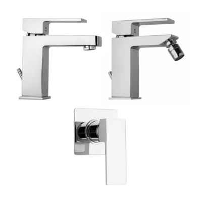 Kit De Robinetterie Finition Chromée Mélangeur Bidet, Lavabo, Douche