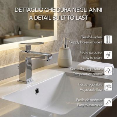 Kit De Robinetterie Finition Chromée Mélangeur Bidet, Lavabo, Douche