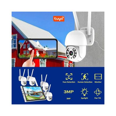 KIT VIDÉO SURVEILLANCE IP 5 CAMERAS IP 2MP COLOR VU POE ET NVR DE 8 4MP POE - INTEGSY