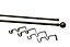 Kit de tringle à rideau double extensible embout boule Antiki GoodHome 200/330 cm, Ø19mm doré