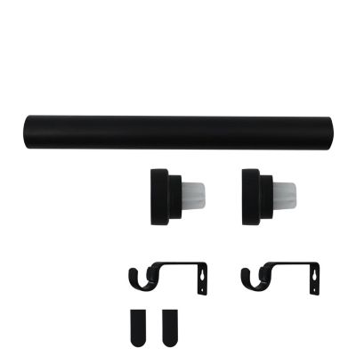MEISENBERG Tringle Rideau Extensible, 70-120, Noir, 25 mm, Barre de Douche Sans Percage pour Rideaux, Salle de Bain, Ouvertures de Porte et Armoire