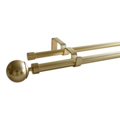 Tringle D7 30-50cm Extensible Tringle Extensible D7 Embout Boule Press & GO - Longueur 30 à 50 Cm, Laiton, Pour Rideau