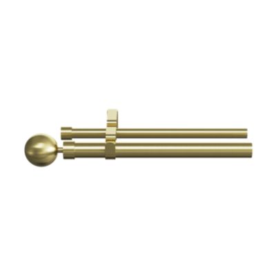 Kit de tringle à rideau extensible double embout boule Elasa effet laiton doré 200/330 cm Ø25/28mm GoodHome