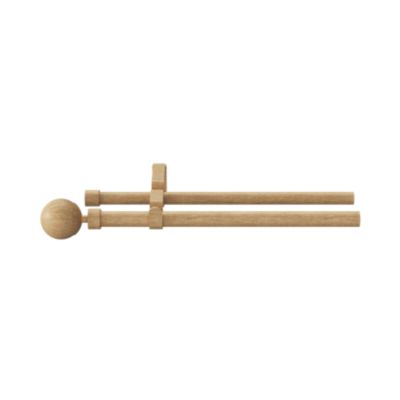 Kit de tringle à rideau extensible double embout boule Syros effet chêne 120/160 cm Ø16/19mm GoodHome
