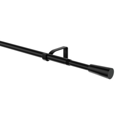 Kit de tringle à rideau extensible embout bouchon 120/210 cm Ø16/19 mm noir