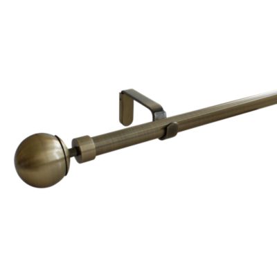 HDTL Kit Tringle à Rideau Métal 25/19mm Laiton Antique - Fixation Murale Jusqu'à 200cm - Erato