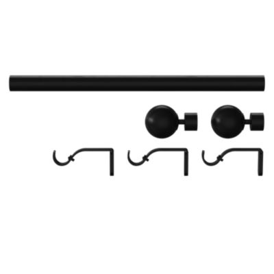 Kit de tringle à rideau extensible embout boule Araxos GoodHome 120/210 cm, Ø 25/28 mm noir