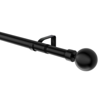Kit de tringle à rideau extensible embout boule Araxos GoodHome 120/210 cm, Ø25/28mm noir