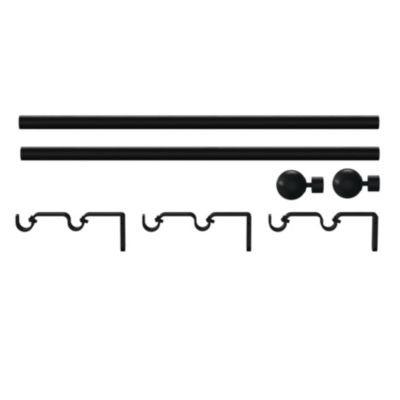 Kit de tringle à rideau extensible embout boule Araxos GoodHome 200/330 cm, Ø 25/28 mm noir