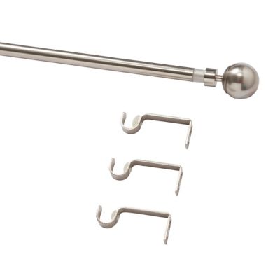 Kit de tringle à rideau extensible embout boule Athens GoodHome 120/210 cm, Ø19 mm gris