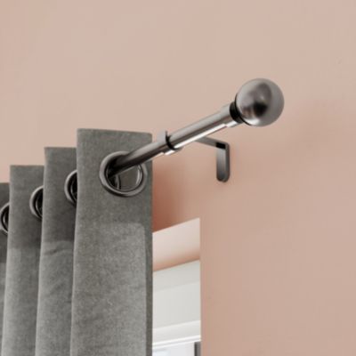 Kit de tringle à rideau extensible embout boule Athens GoodHome 200/330 cm, Ø25/28 mm gris