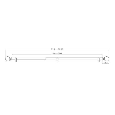 Kit de tringle à rideau extensible embout boule Athens GoodHome 200/330 cm, Ø25/28 mm gris