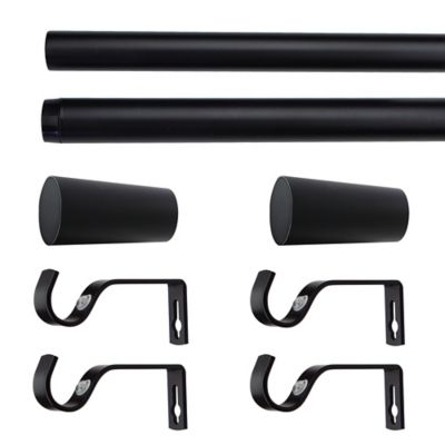Kit de tringle à rideau extensible embout cône Araxos GoodHome 200/330 cm,Ø25/28mm noir